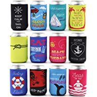 Nautical puede funda – 12 Pack bebida Coozies con aislante Covers- martillo de enfriadores de neopreno para Soda…